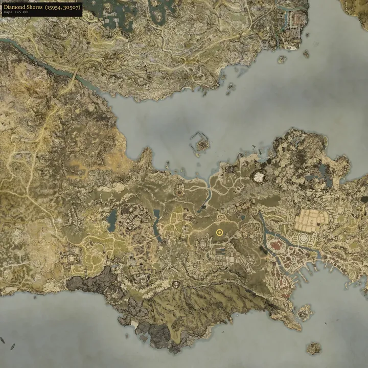 Diamond Shoresの地図の画面。