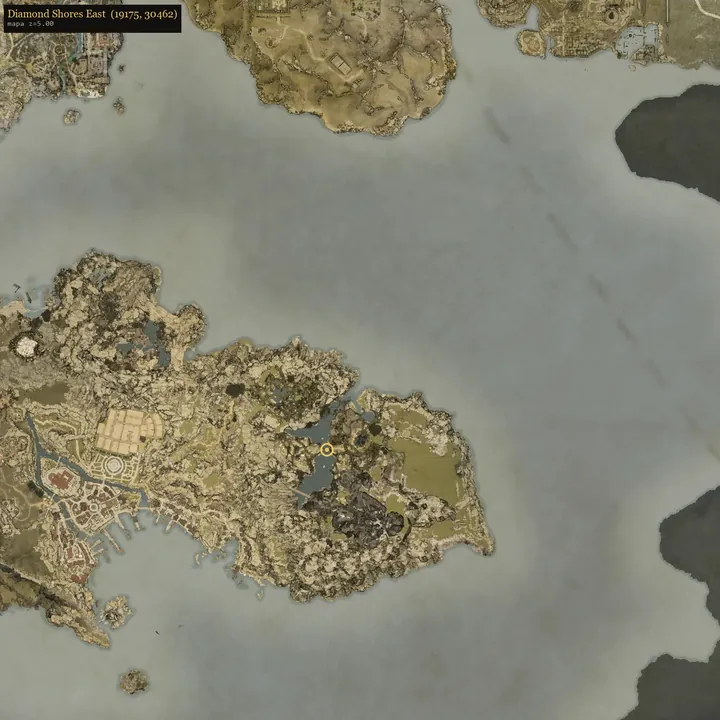 Diamond Shores Eastの地図の画面。