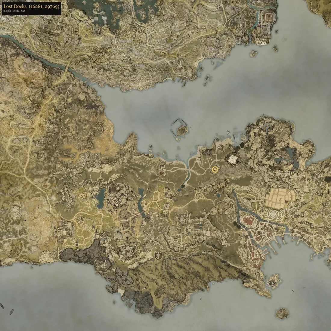 Map view of Lost Docks.