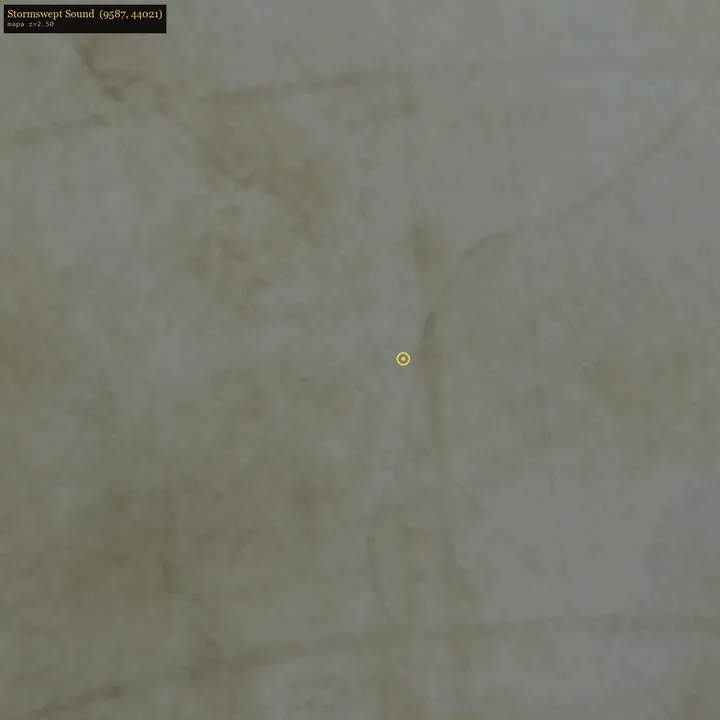 Stormswept Soundの地図の画面。