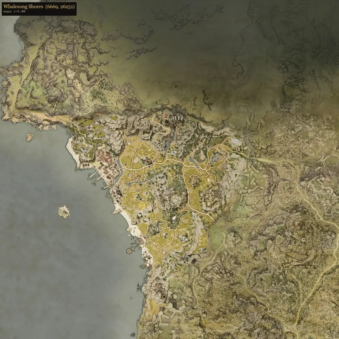 Kartenansicht von Whalesong Shores.
