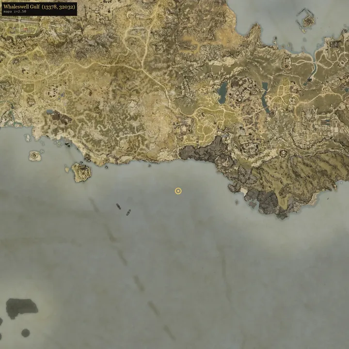 Whaleswell Gulfの地図の画面。